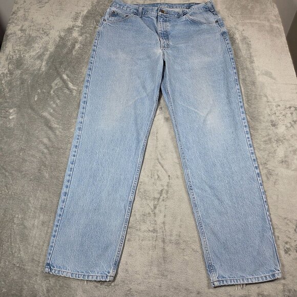 Carhartt Jeans Mens 40X34 Light Wash Denim Relaxed Fit Straight Workwear READ - Picture 1 of 10